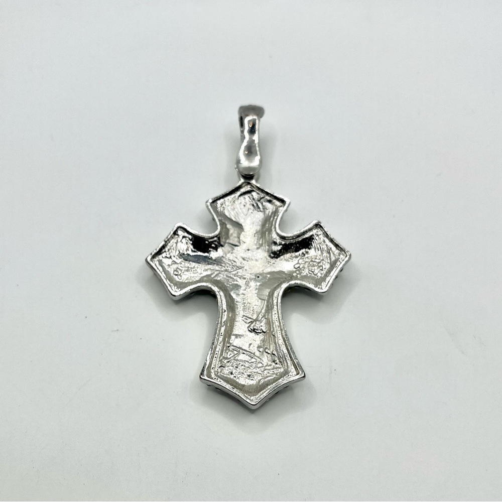 Victorian-Inspired Silver Filigree Cross Necklace - Picture 2 of 5